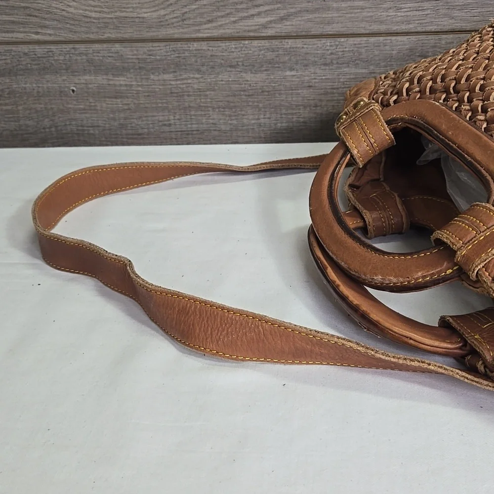 Cole Haan Cony Flap Woven Leather Crossbody Bag